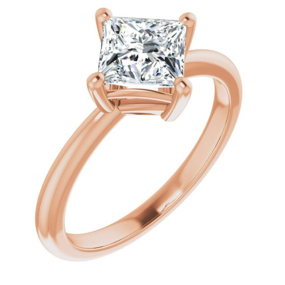 3.0Carat -8mm Kite-Set Princess Moissanite Solitaire Ring - Picture 9 of 14